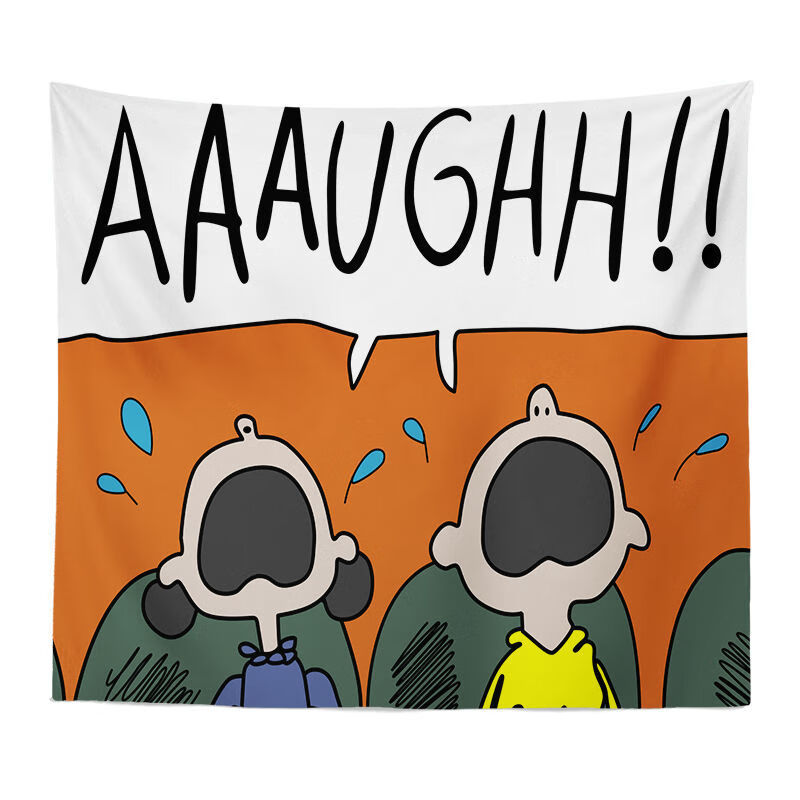 背景布出租房宿舍装饰卧室房间布置直播寝室床头挂布 哈哈大哭-横版