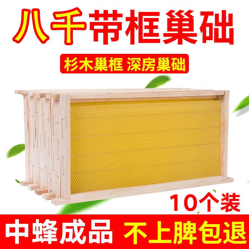 蜂之家 中蜂成品巢框八千巢础杉木蜂巢脾皮列子架子蜜蜂箱养蜂专用