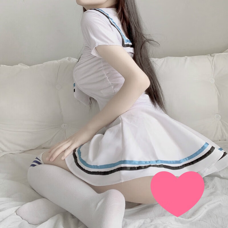 拼涉 大码可穿性感清纯学生jk水手服制服内衣lxh 水手服 学生袜 s80