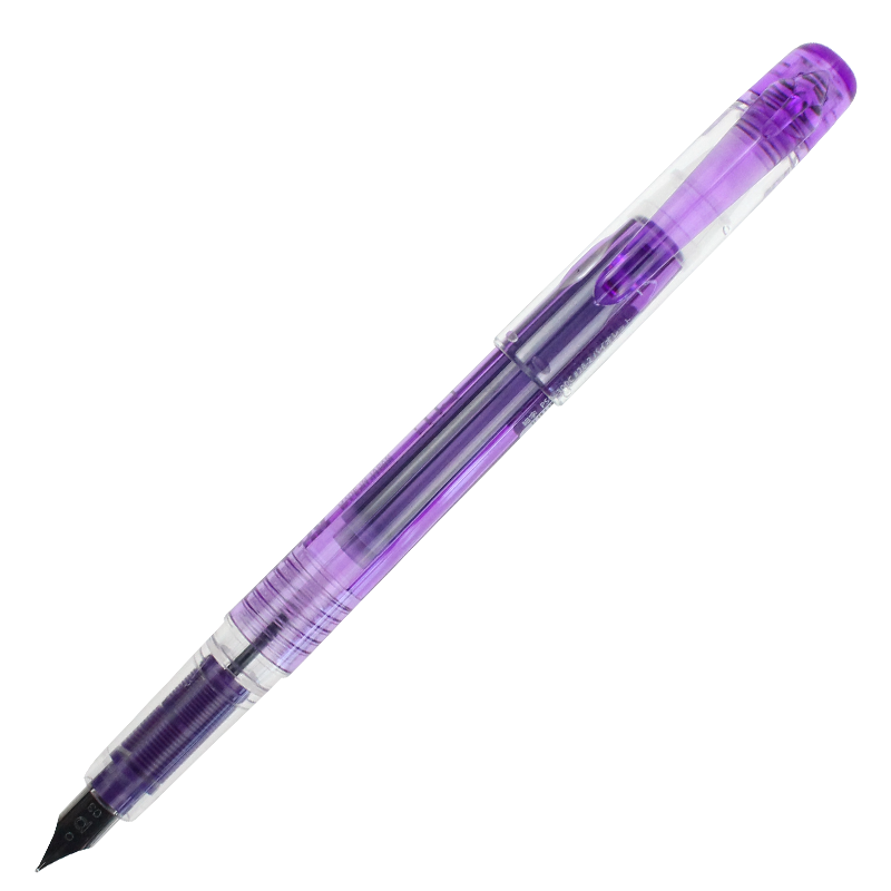 【開學(xué)必備】白金（PLATINUM）鋼筆 PSQ-300C#28-F 紫色 學(xué)生練字書寫 進口墨水筆透明筆桿0.3mm