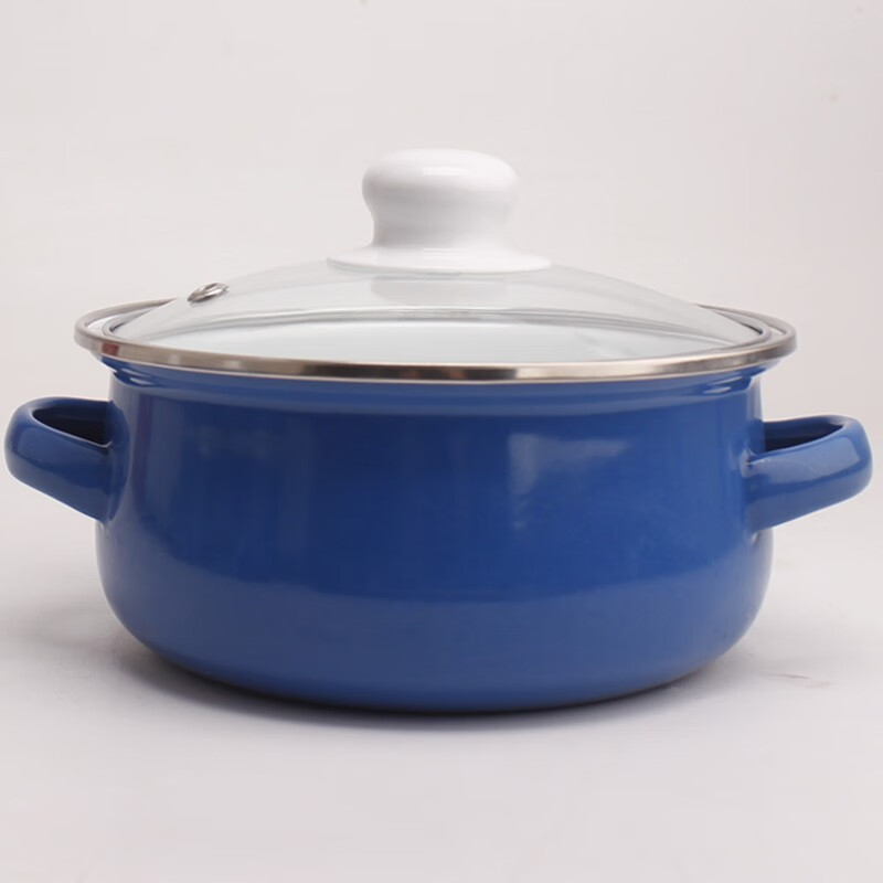 搪瓷烧锅特大号搪瓷锅大容量日式火锅锅具煮饺子锅老式的 12里-米蓝
