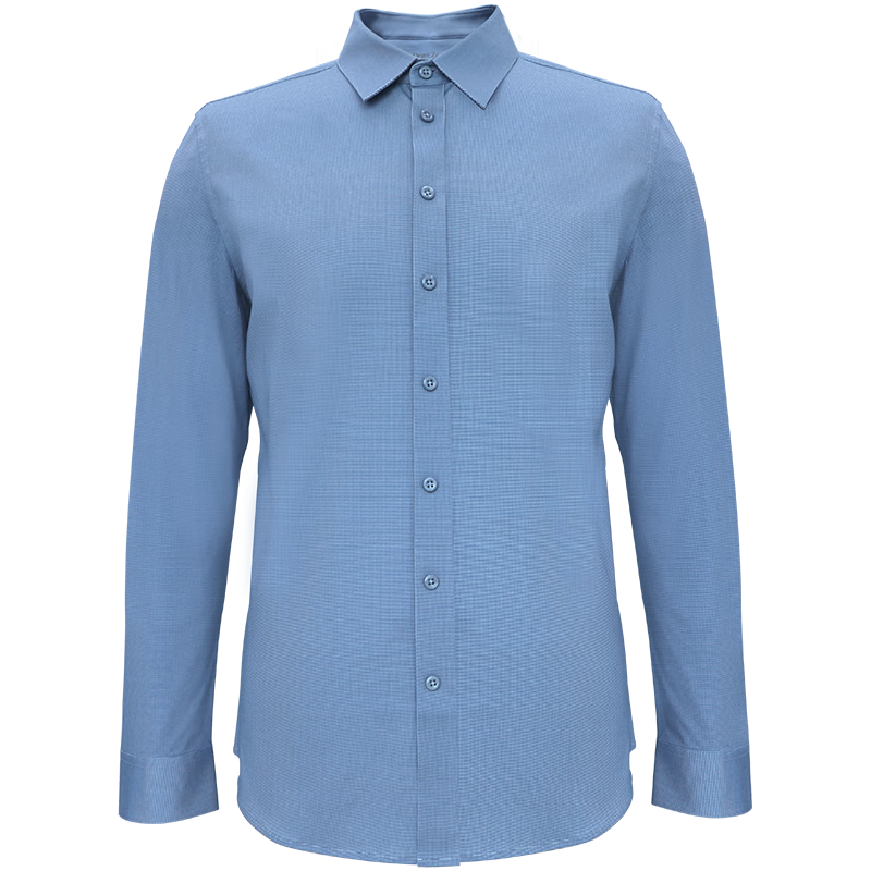 degré zérodegre zero微奢零度深蓝暗纹免熨男士正装长袖衬衫商务