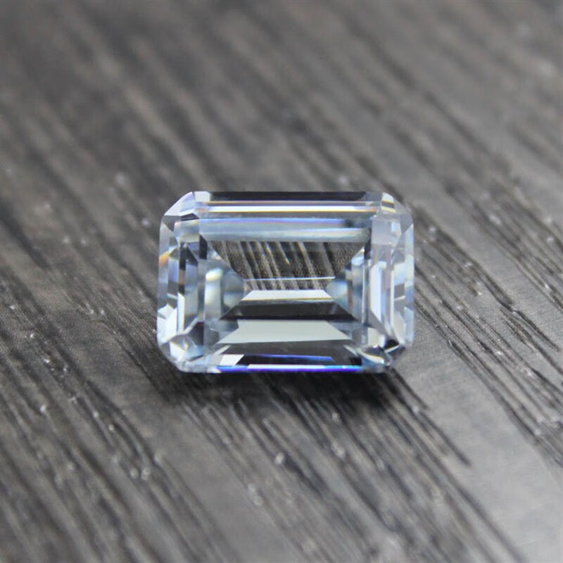 双盈喜长方祖母绿切割钻石裸石瑞士钻白色锆石无瑕疵亮闪闪戒指戒面d