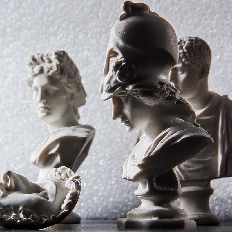 柏伦斯10个石膏像树脂素描小石膏像人物5-8cm迷你 美术写生石膏人像