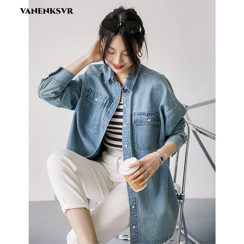 梵恩萨(vanenksvr)轻奢品牌 质感大爱的牛仔衬衫 四季常青 复古水洗