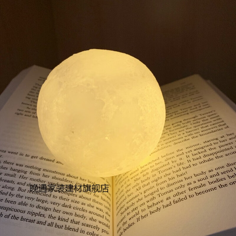 月球灯创意ins卧室床头月亮少女心浪漫氛围睡眠小夜灯 电池款/无支架