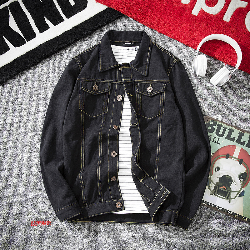 良布 牛仔外套男韩版学生帅气潮流宽松夹克男装外穿社会小伙个性潮男
