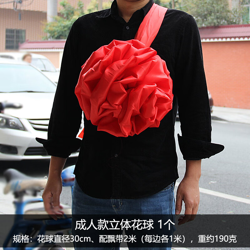 颁奖表彰剪彩大红花球中式婚礼学校社团表演加油 款_胸前大红花_1个