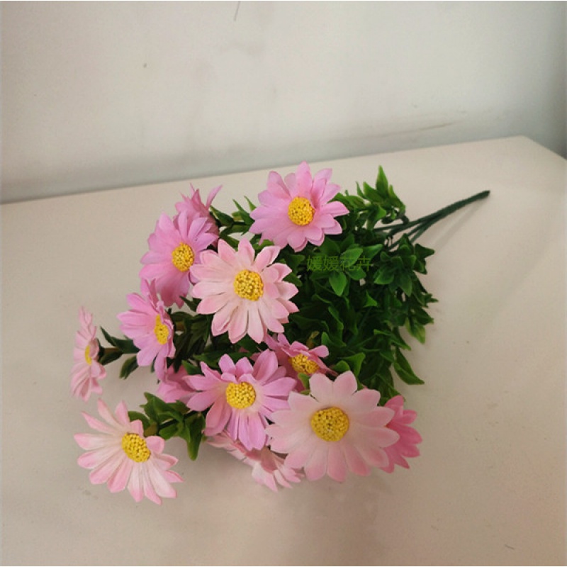 太阳花向日葵花束绢花假花塑料客厅装饰摆放舞蹈拍摄道具 邹菊粉色