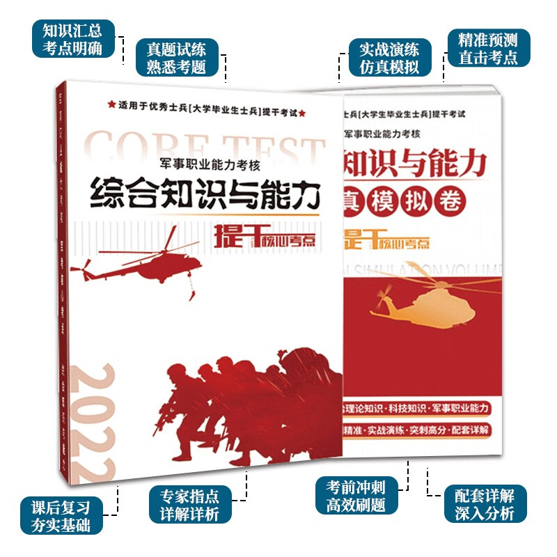 提干军考备考2023本科大学生士兵提干复习资料教材模拟试卷士兵提干送融通军考81之家军考国防工业 提干教材+模拟卷 高中通用