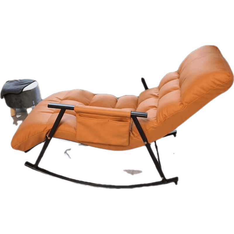 摇摇椅成人摇椅家用阳台休闲摇摇椅大人网红款北欧现代客厅懒人沙发轻奢躺椅 【升级款全包品质】黄色+黑腿(科技布)