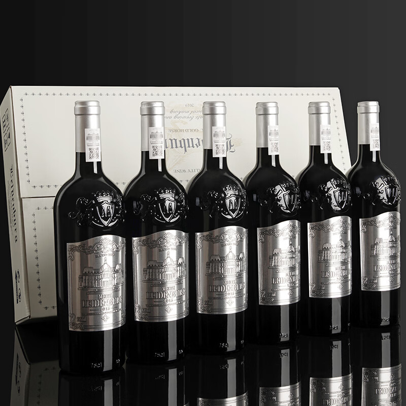 【银标】法国进口15度红酒 莱丁堡城堡干红葡萄酒整箱750ml*6 六支礼盒