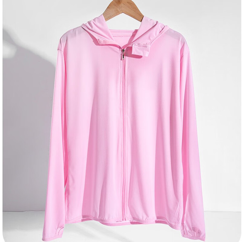 宝娜斯女夏季冰丝防晒衣女士户外骑车防晒服透气开衫连帽皮肤衣外套潮