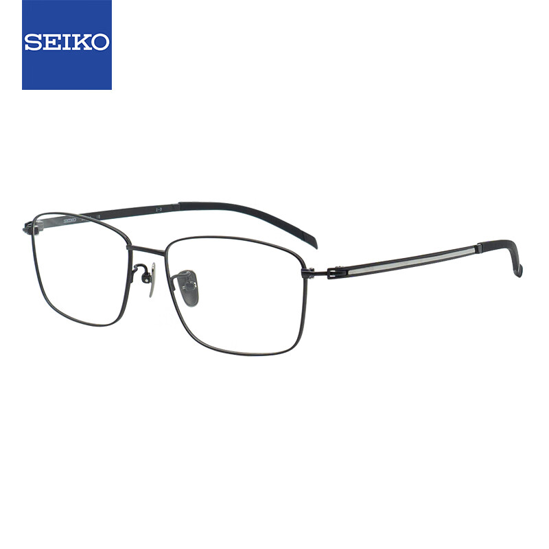 精工（SEIKO）眼镜框男款全框钛材进口系列远近视眼镜架S-9011 IB 56mm黑色