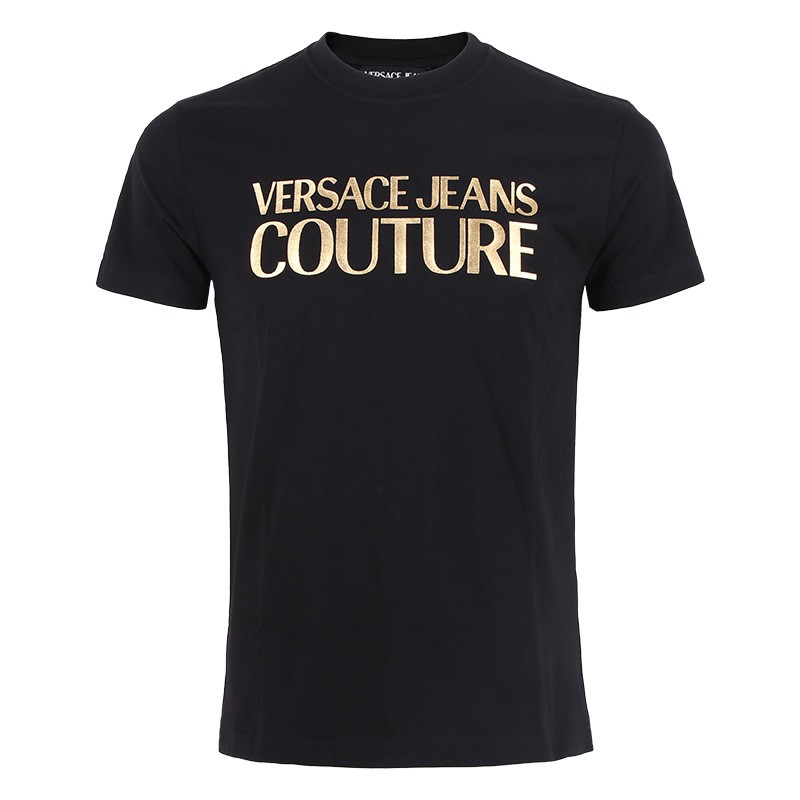 范思哲(versace jeans couture)男装 徽标印花圆领短袖t恤衫 72gaht01