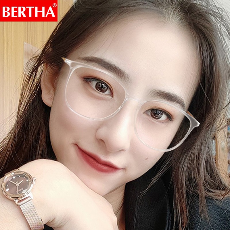 贝尔莎(bertha)近视眼镜纯钛眼镜框男防蓝光防辐射眼镜女大框超轻网红