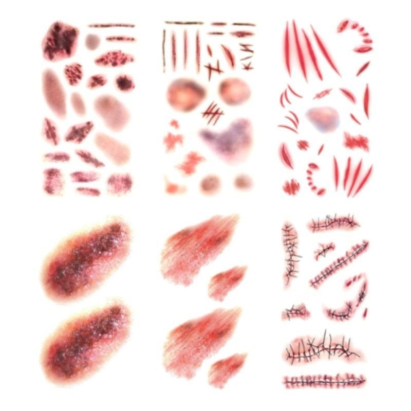 萨默斯圣节贴纸贴脸伤疤仿真贴假伤痕伤口刀疤伤疤纹身贴割腕脸部纸