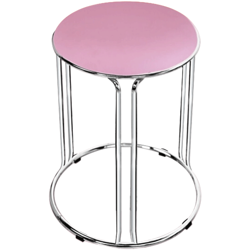 北欧凳子家用轻奢钢筋凳简约网红布艺加厚高圆凳时尚金色餐桌板凳 绒布 墨绿 【加粗加厚】