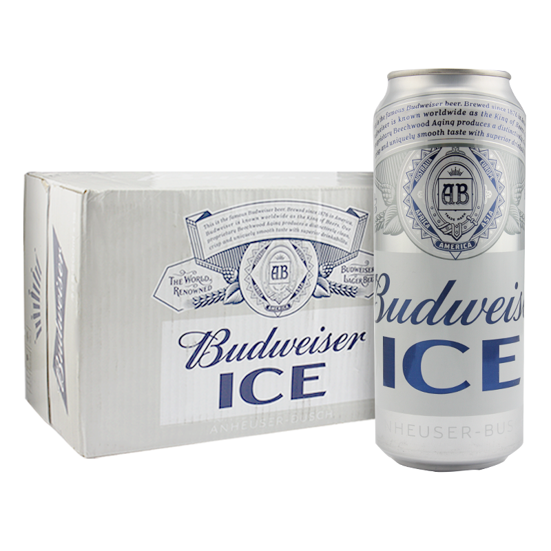 拍3件 百威（Budweiser）冰啤酒 500ml*18听 整箱装 202元（合67.33元/件)