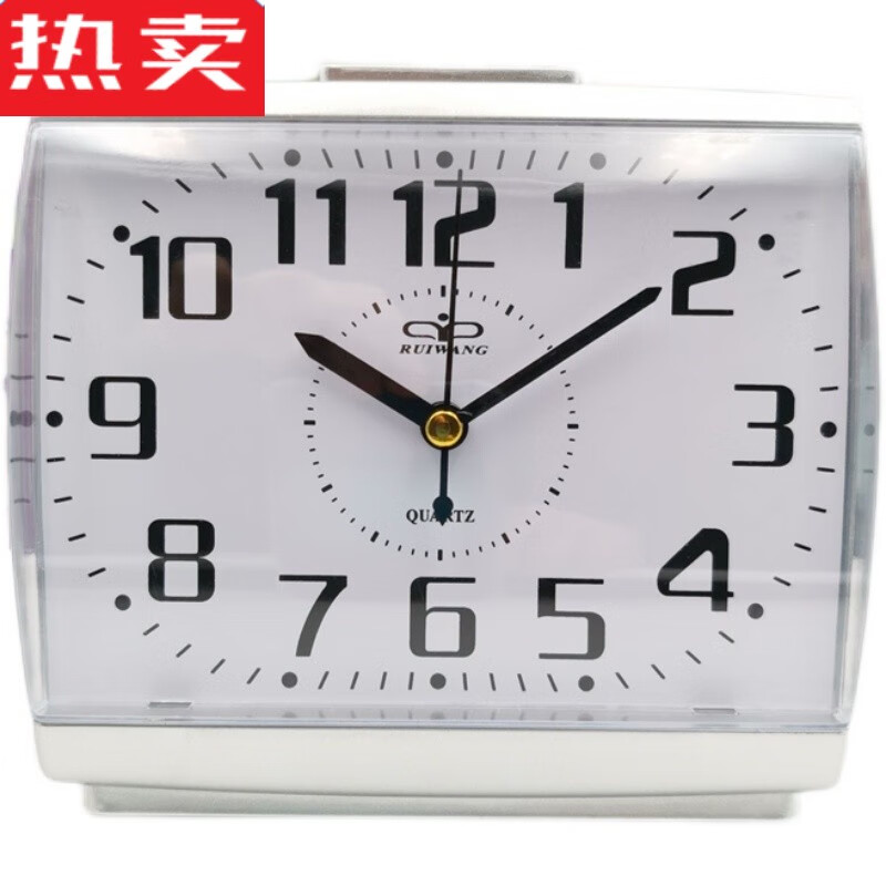 德国进口品质闹钟学生用老人专用大字静音夜灯床头卧室桌面小时钟 黑银升级机芯  长久耐用静音