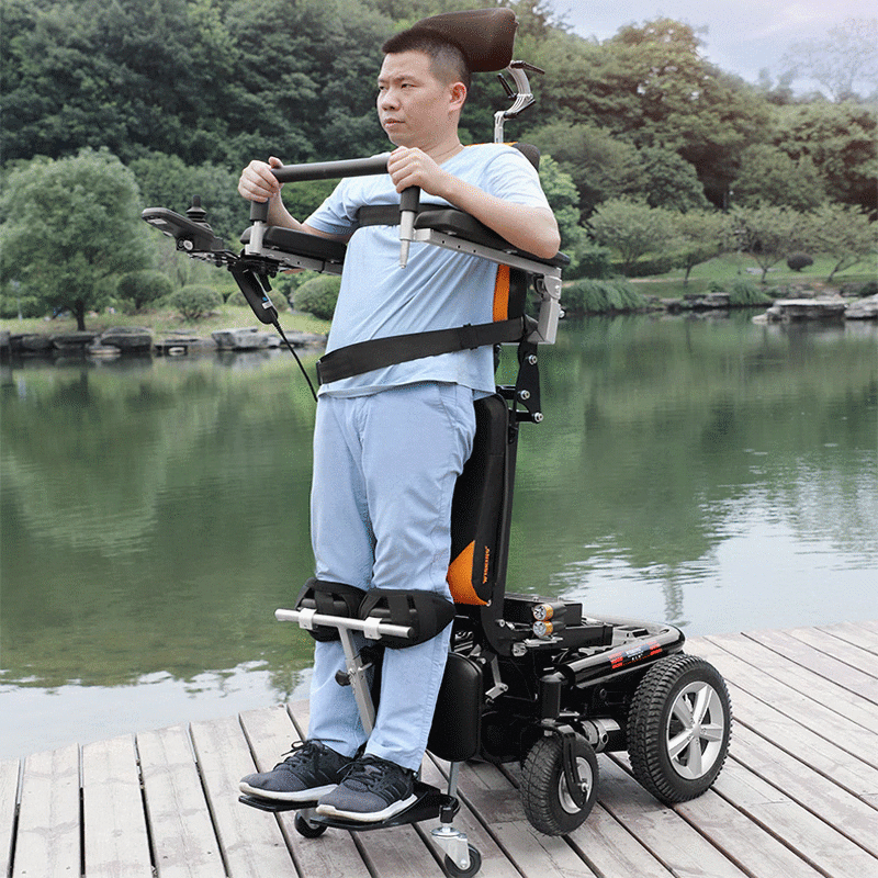 威之群1023-35可站立式电动轮椅可后躺抬腿升降老人智能全自动多功能老年残疾人代步车 豪华款 电动（升降+后躺+站立+抬腿）+52A电池 可否折叠