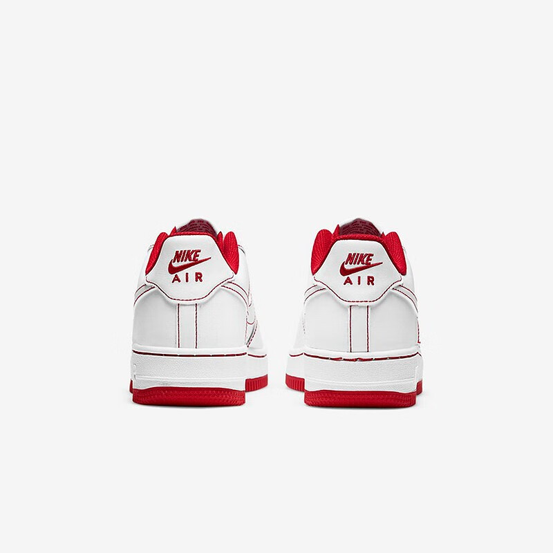 耐克 nike air force 1空军一号女款af1白红缝线低帮休闲板鞋 cw1575