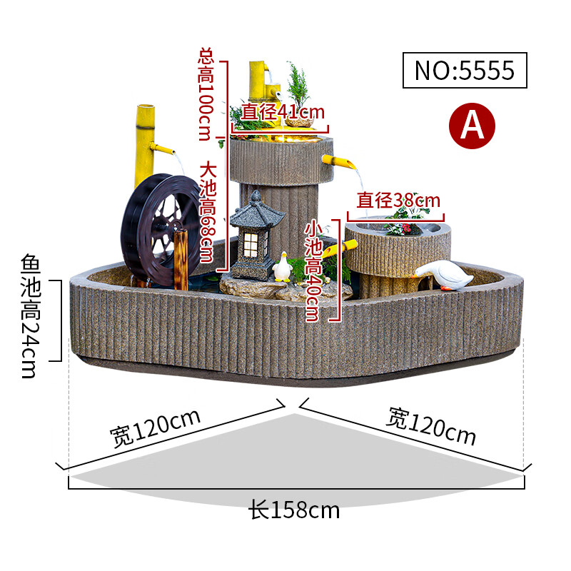毅树天下(yishutianxia)日式庭院水景观鱼池假山楼梯下角落阳台装饰