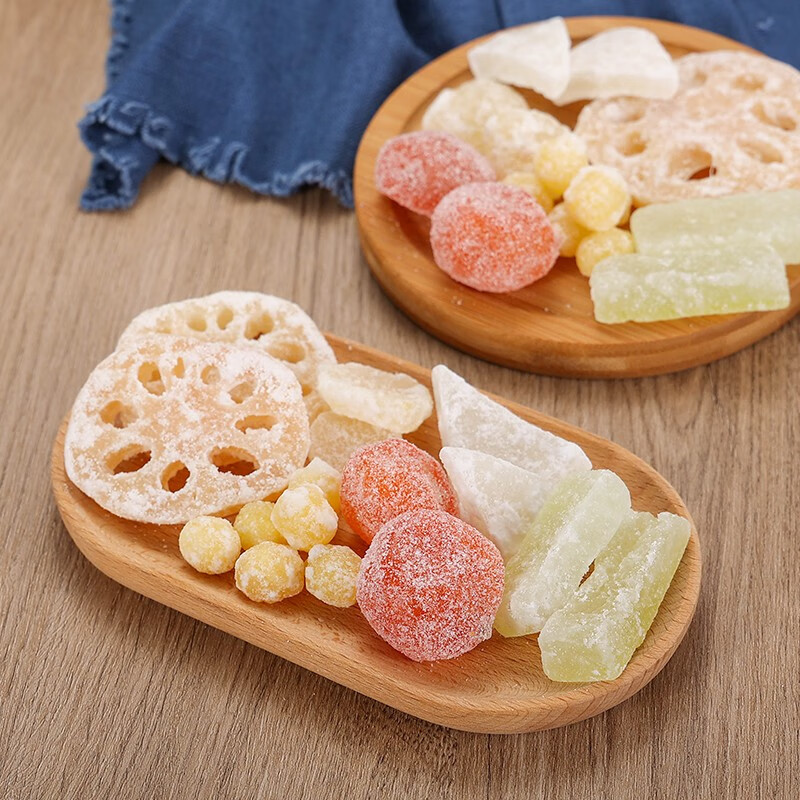 冬瓜马蹄莲子年货结婚喜糖果脯零食小吃 六个品种(各50共300g/袋x1)