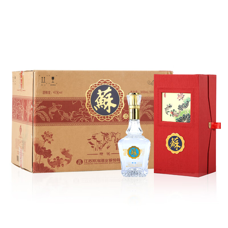 中国苏酒46度500ml图片,董酒46度价格表和图片 双沟 口感绵柔白酒 苏酒 特优 500ml*6瓶 整箱装