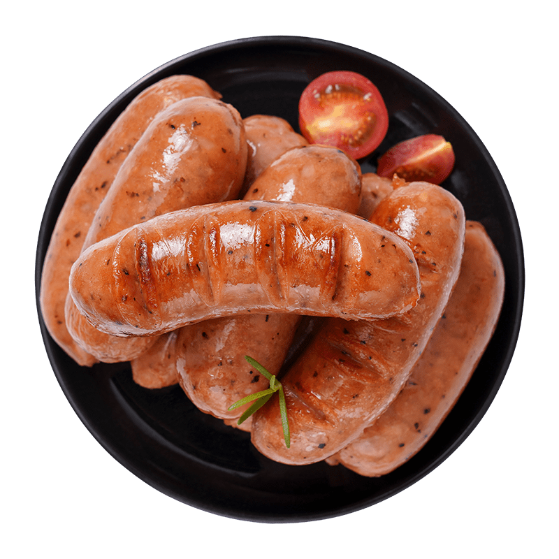 皇家小虎火山石烤肠纯肉肠黑胡椒原味地道肠风味热狗肠烧烤大香肠 纯