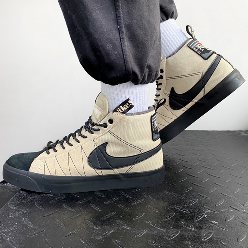 潮 耐克nikesb zoom blazer mid prm 复古运动休闲鞋男鞋女鞋黑粉绿棕