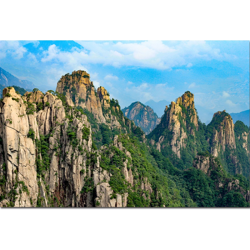 高山山峰山川靠山图有山无水风景画客厅办公室海报装饰墙贴画 w177横
