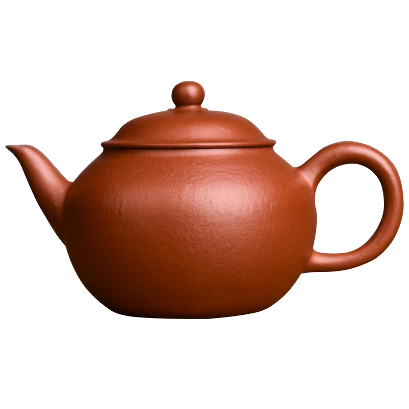 弘盛窯（HONGSHENGYAO）原礦紫砂朱泥宜興紫砂壺小容量泡茶壺家用茶具全純手工單壺一個人 孟臣圓珠-原礦朱泥-95cc 95ml