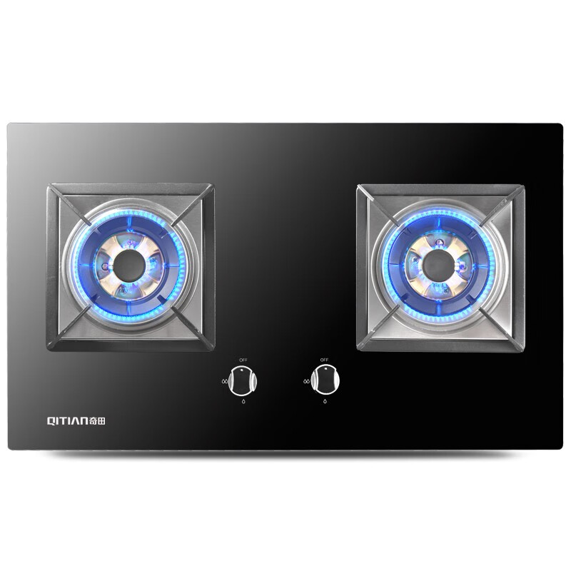 奇田(qitian)嵌入式燃气灶煤气炉 双炉 燃气灶双灶 台式灶具 铜火盖
