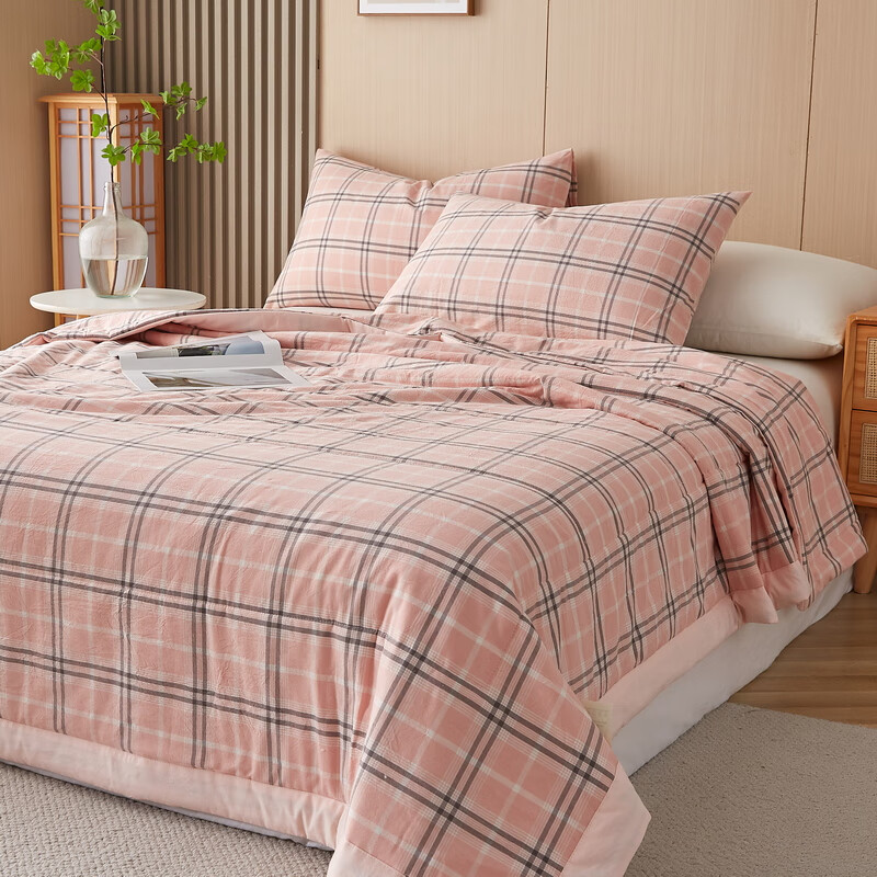 CIBOAKIEIG100%新疆棉空调被A类夏凉被薄被子可水洗夏季单双人被芯可机洗 乔南—粉 150*200cm