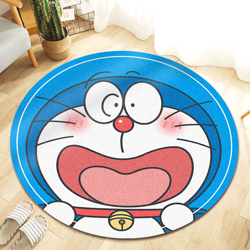 哆啦a梦ins风卡通地毯 圆形地毯吊篮卧室床边毯可爱家用儿童房加厚