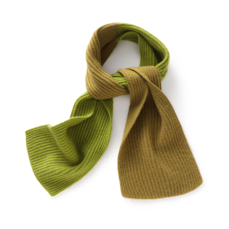 anna etter冬季新款山羊绒拼色小围巾元宝针针织保暖小围脖百搭情侣