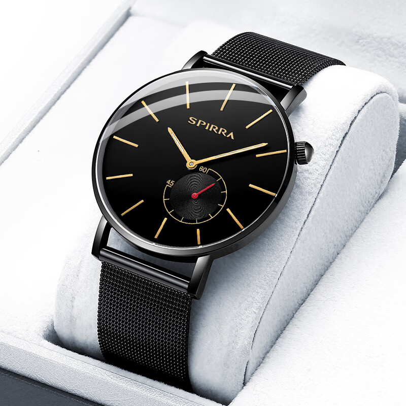 spirra男士手表2023年新款防水皮带韩版潮流时尚商务腕表十大品牌 303