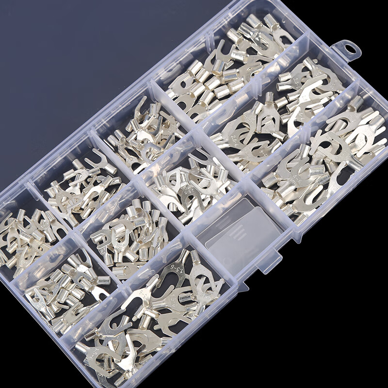 哩嗹啰嗹ut冷压端子接线端子u型y形叉形裸端头铜线鼻子电线接头连接器