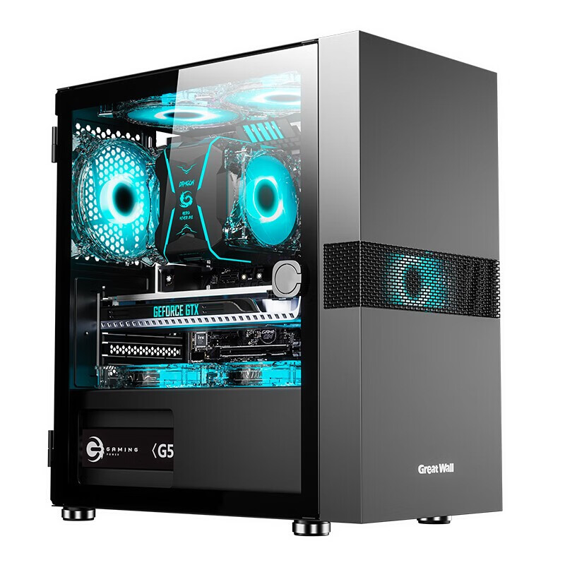 长城(great wall) 阿基米德km-5桌面电脑机箱(matx小板/磁吸玻璃侧透