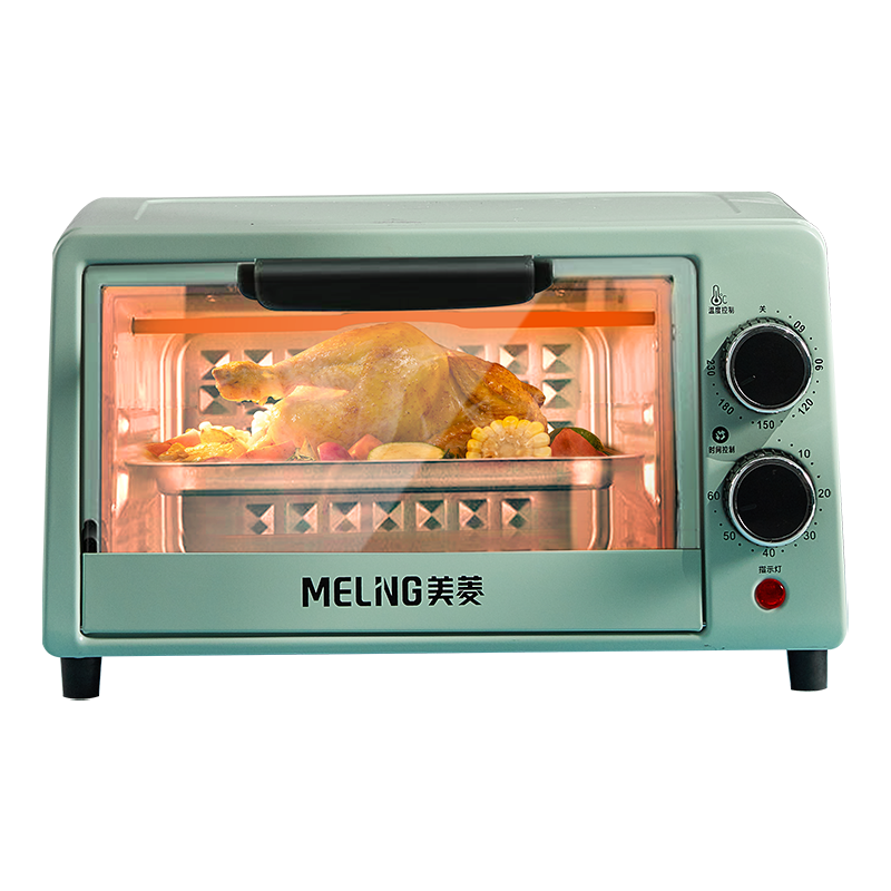 美菱（MeiLing）电烤箱家用烘焙小型烤箱多功能全自动蛋糕迷你大容量干果 双旋钮控制+M型加热管  12L绿色