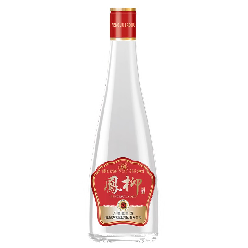 柳林凤柳老酒凤香型盒装纯粮固态酿造口粮酒500mL 45%vol 500mL 6瓶 红标凤柳整箱