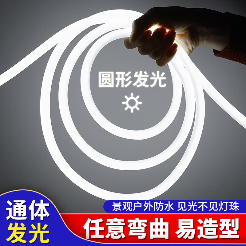 柔性灯带led灯条客厅圆形户外防水霓虹灯氛围广告工程亮化线条灯 圆形灯带定制 圆形发光