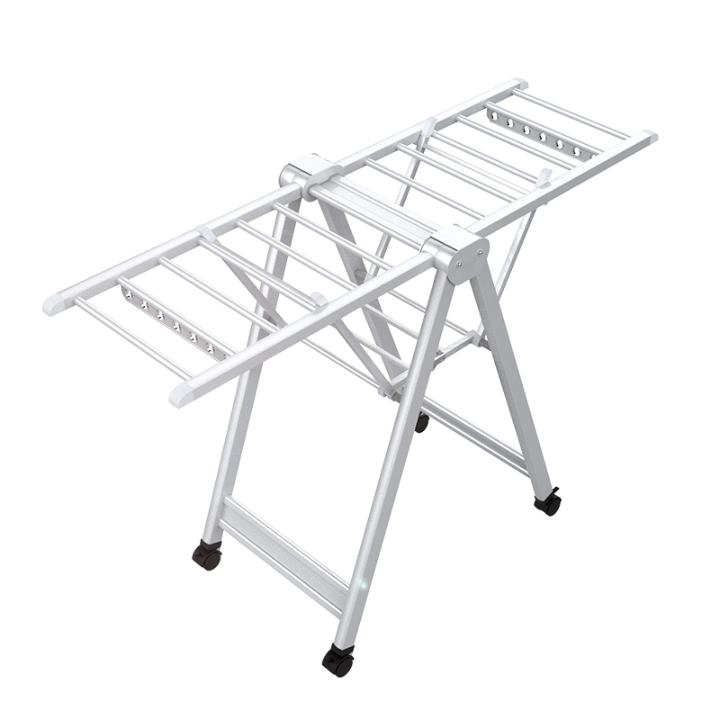 盼盼 晾衣架落地折叠 翼型铝合金晾衣架带防风杆室内外阳台 移动晒被家用婴儿尿布架豪华沙白色1.8米PP-700K