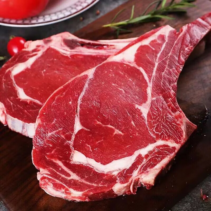 品京鲜  战斧牛排新鲜牛排整块带骨眼肉厚切牛扒牛肉生肉 牛排 2000g