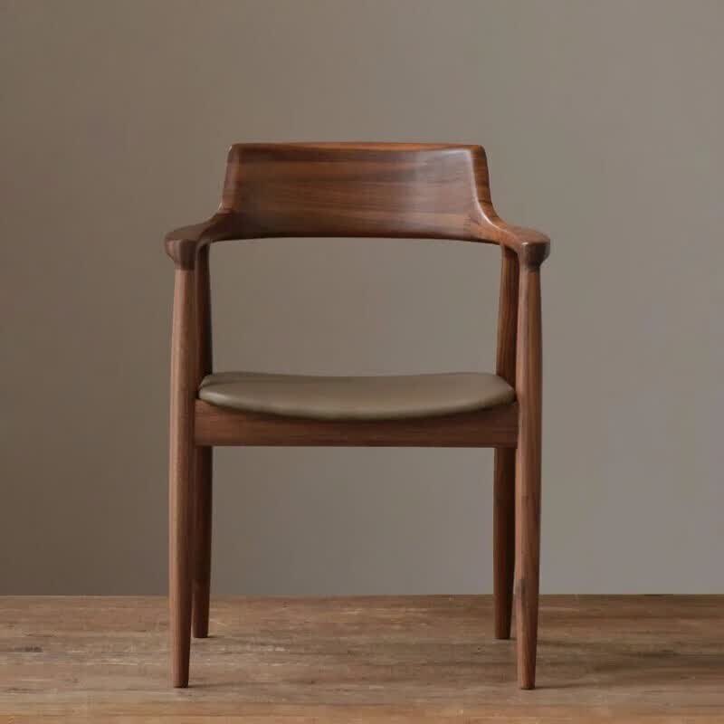 媿魅 美式餐椅木椅子肯尼迪总统椅茶室餐厅椅圈椅电脑椅座 图片色椅子