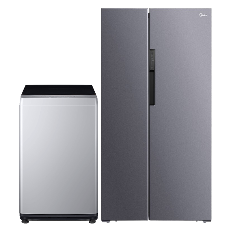 美的（Midea）冰洗套装 606升双变频大容量对开门冰箱+10公斤全自动洗衣机家用大容量内筒免清洗 BCD-606WKPZM(E)+MB100KQ3