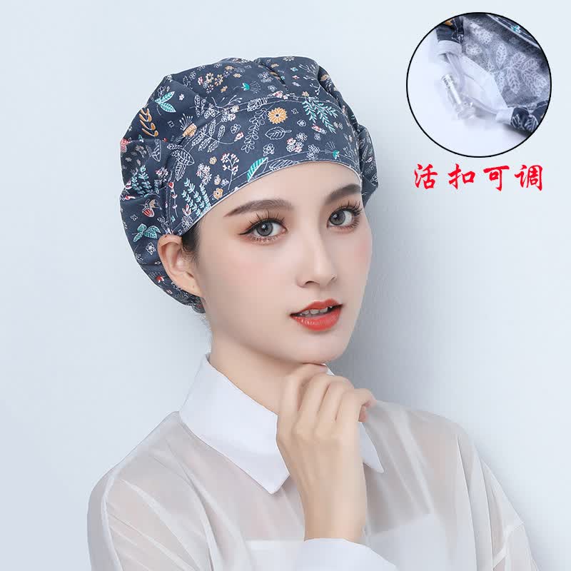 诚墨（CHENGMO）厨师帽女厨房防油烟防尘透气餐饮做饭炒菜油污工作帽子女防掉头发 【藏蓝花卉】 活扣可调节高性价比高么？