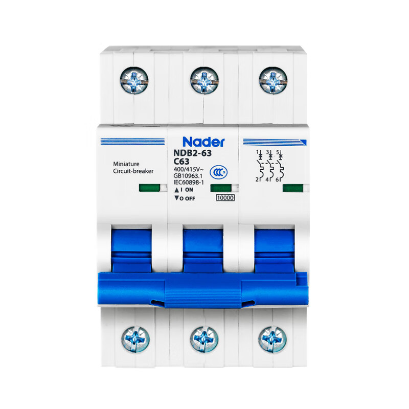 nader上海良信ndb2-63c系列3p三极断路器空气开关1p 2p 3p 4p 50a 4p