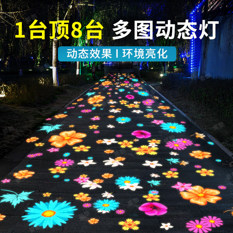 八图动态创意换图投影灯门店招牌墙面户外led亮化工程dmx512定制